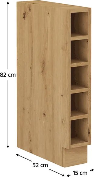 Dolný kuchynský regál Meriel 15 D OTW BB (dub artisan). Vlastná spoľahlivá doprava až k Vám domov. 1034006