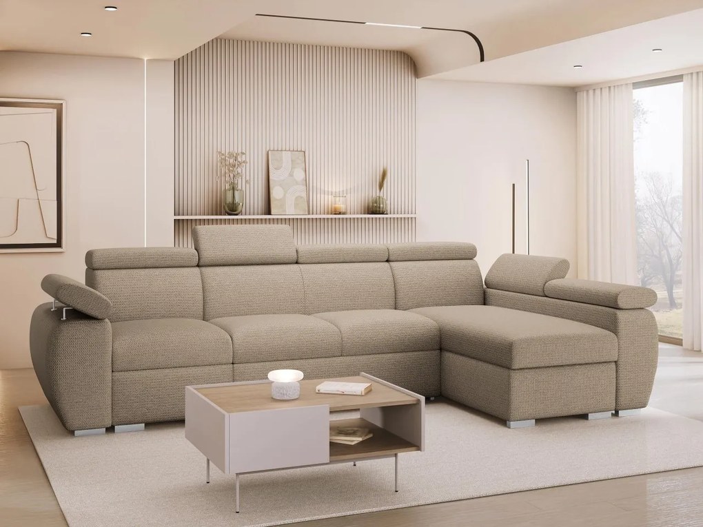 Rohová rozkladacia pohovka Giza LCP, Strana: Pravá - 1p(65)+2r+LCp, Dostupné poťahy: Aragon 90