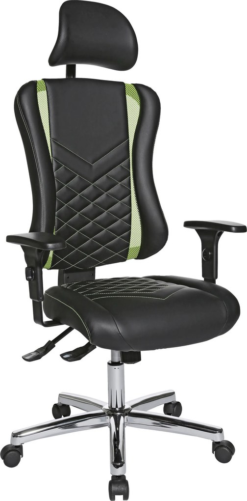 XXXLutz HERNÁ STOLIČKA, vzhľad kože, zelená, čierna Dieter Knoll - Online Only kancelárie - 001319008402