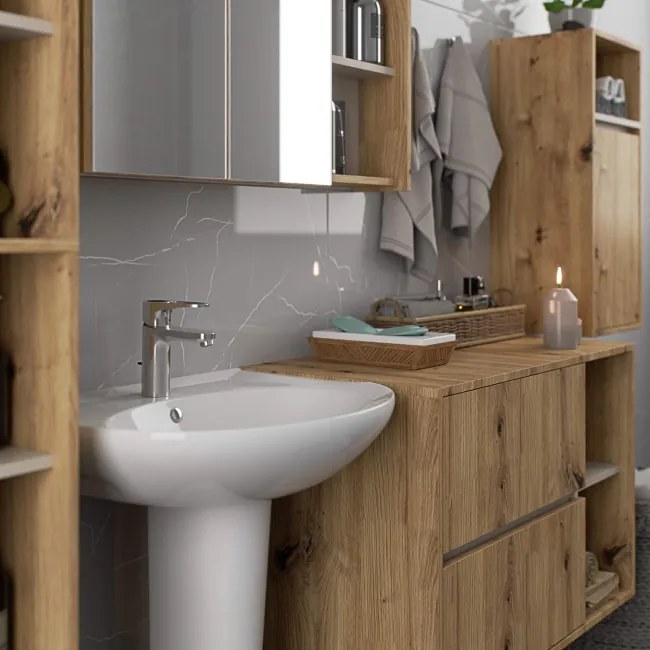 Kúpeľňová zostava VAMI béžová / dub artisan