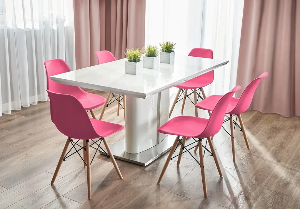 Dekorstudio Dizajnová jedálenská stolička v škandinávskom štýle - ružová