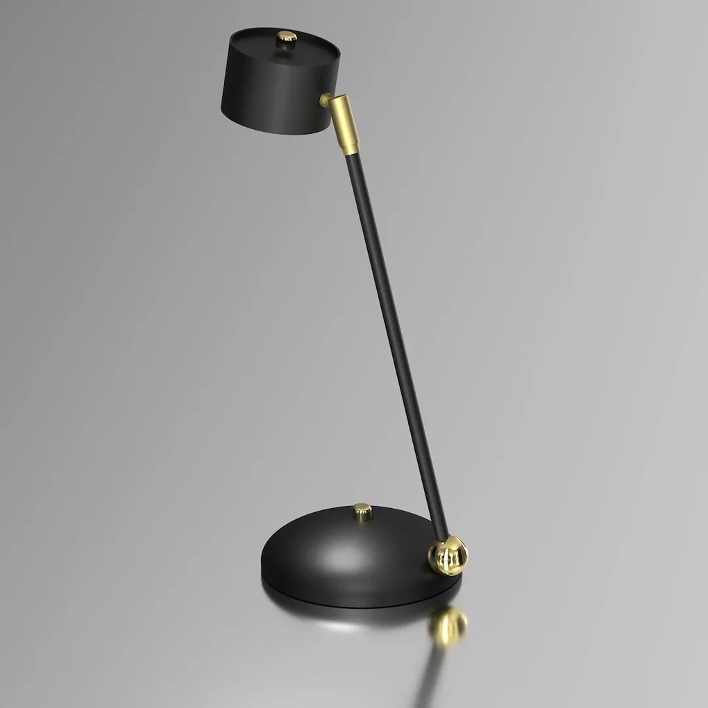 Stolná lampa Arena, 1x čierne kovové tienidlo, b/g