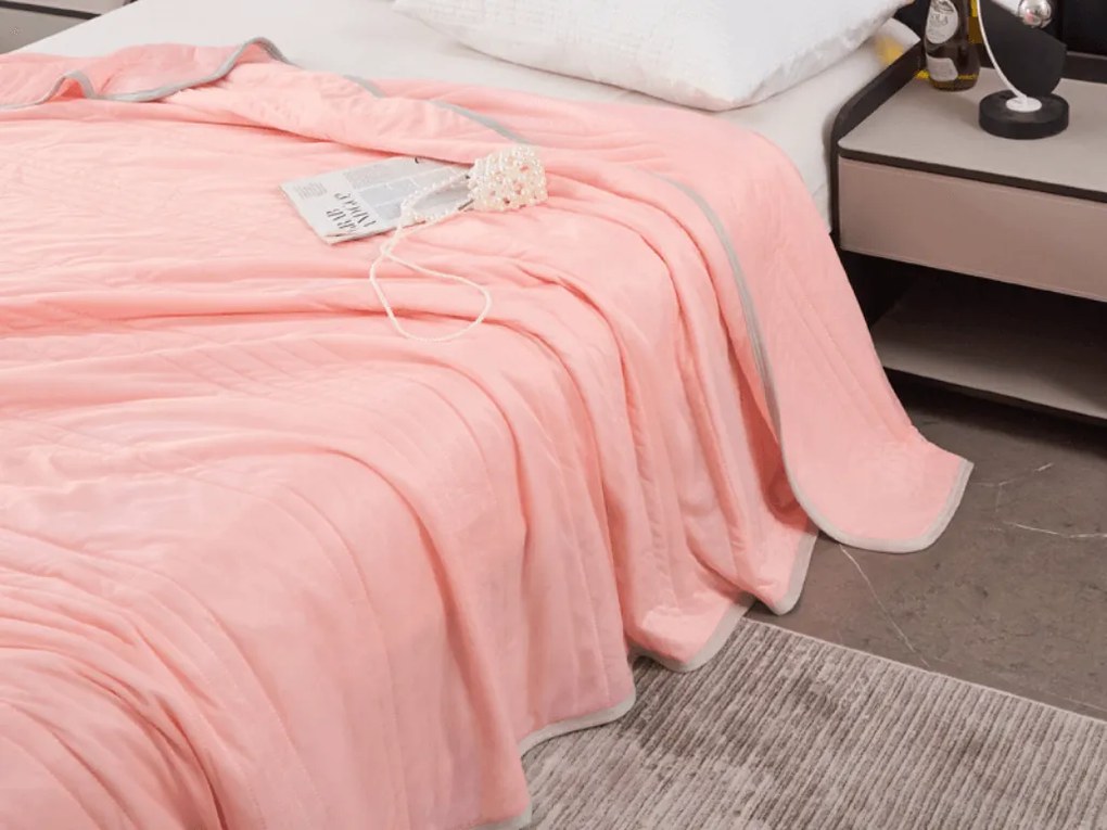 Chladiaca letná prikrývka CELIA, lososová Rozmer: 200 x 220 cm