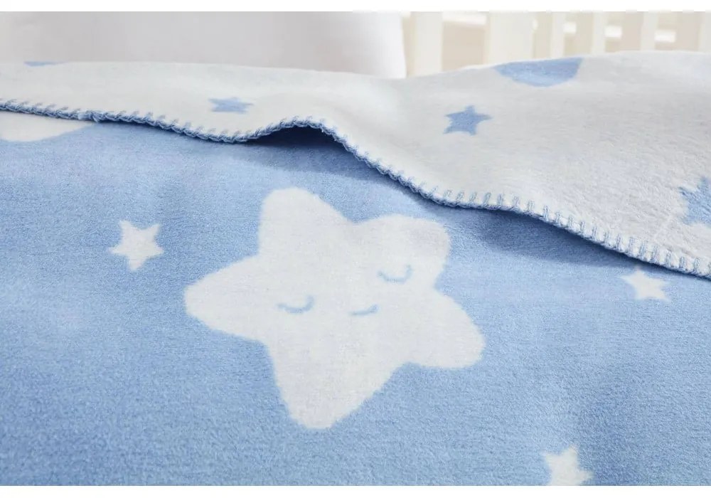 Svetlomodrá fleecová detská deka 100x120 cm Star – Mijolnir