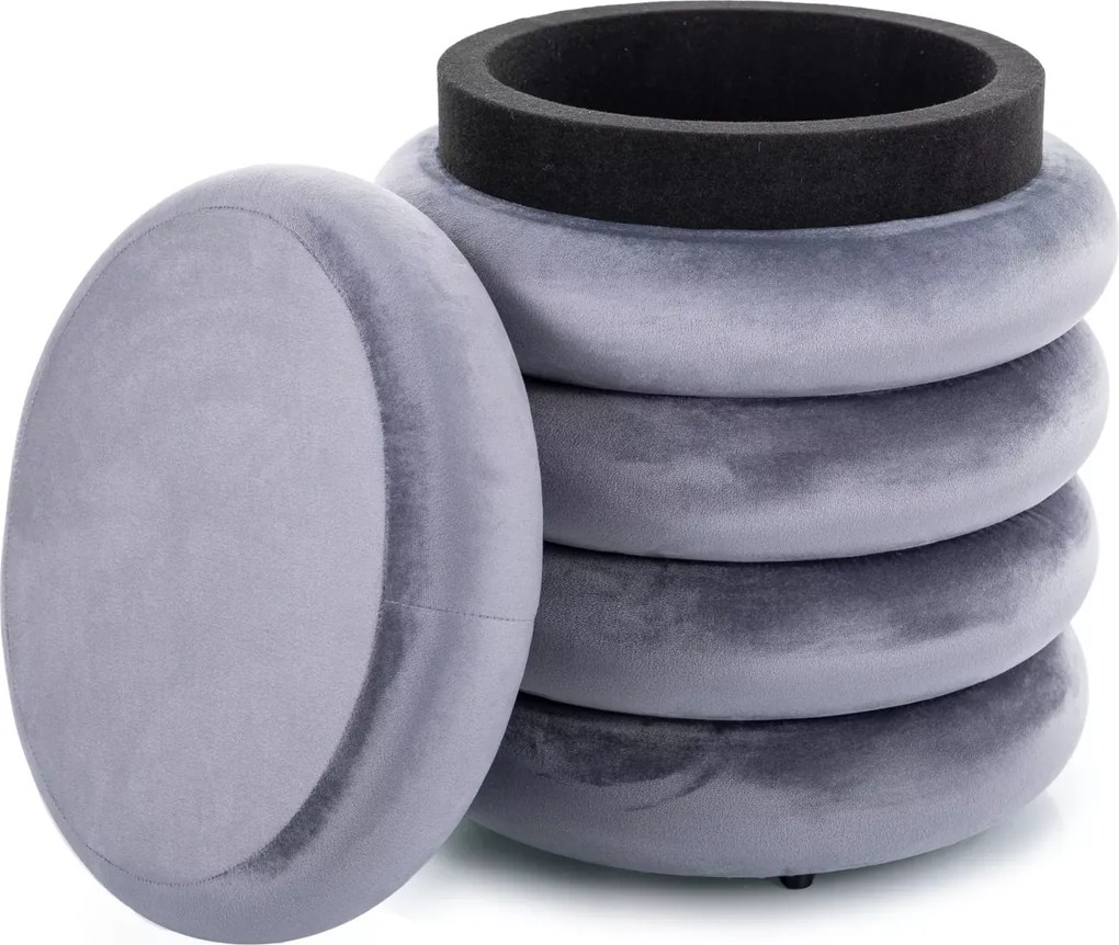 SI Calvi Velvet taburetka sivý