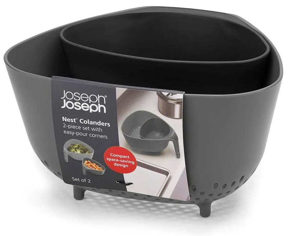 Sivé kompaktné cedidlo Joseph Joseph Colanders