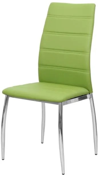 KONDELA Dela jedálenská stolička zelená / chrómová