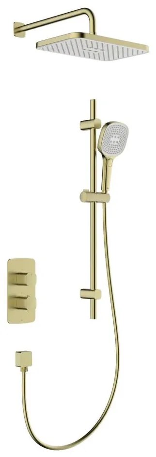 KFA Armatura 5759-301-31-Sprchová súprava s termostatickou podomietkovou batériou MALAGA, kartáčované zlato