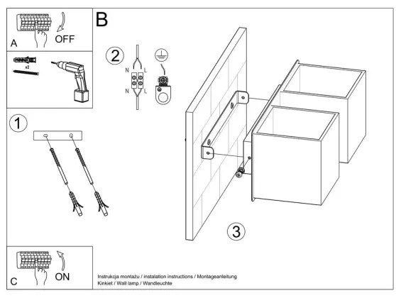 Sollux SL.0657 - Nástenné svietidlo QUAD 2xG9/40W/230V čierna