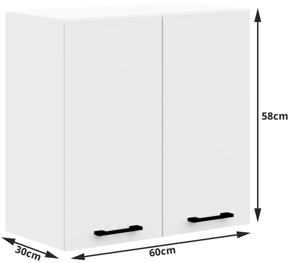 Horná kuchynská skrinka Ozara W60 H580 (biela). Vlastná spoľahlivá doprava až k Vám domov. 1069133