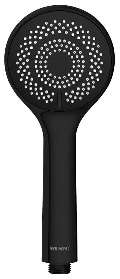 WENKO 24923100 - Sprchová hlavica WATERSAVING SYSTEM 9,5x9,5 cm čierna