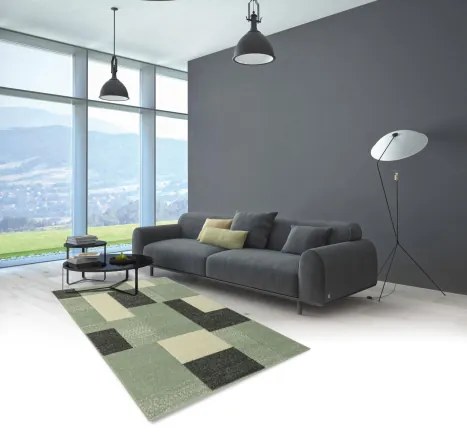 Koberce Breno Kusový koberec PORTLAND 759/RT4G, zelená, viacfarebná,67 x 120 cm