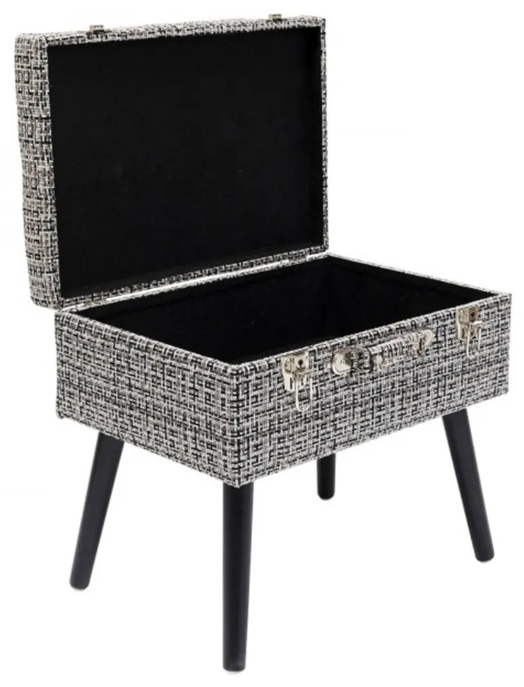 Šedá Stolička s úložným prostorem −biela 45 × 50 × 35 cm KARE DESIGN