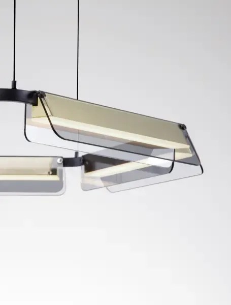 LED stmievateľné čierno-zlaté moderné svietidlo Apnea 103