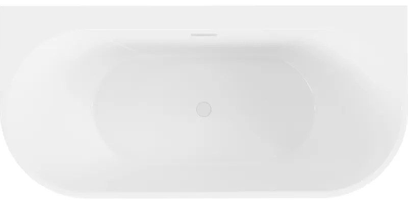 Mexen Oval+, voľne stojaca vaňa ku stene 170 x 80 cm, biela lesklá, biely prepad, 52681708000-20