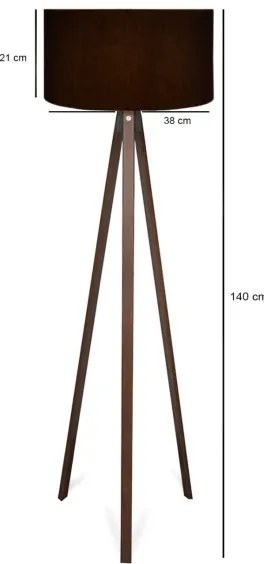 Stojacia lampa AYD 1xE27/40W/230V čierna/hnedá