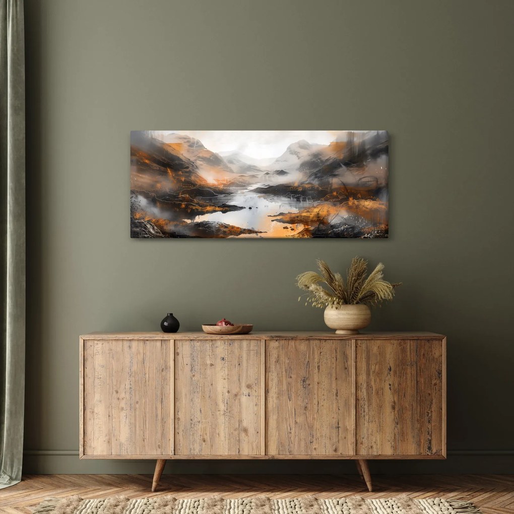 Obraz - Maľba horskej krajiny (120x50 cm)