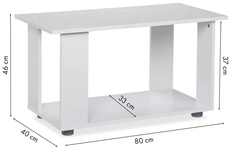 ModernHome Konferenčný stolík 80x40x46cm - biely, PJJCFT0059