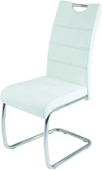 Sconto Jedálenská stolička FLORA S biela, syntetická koža