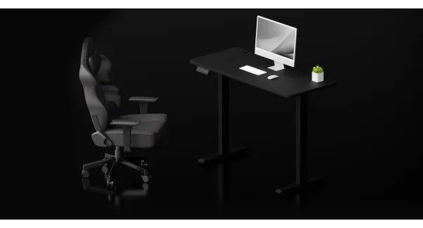 Výškovo nastaviteľný písací stôl LEVANO 120x60 cm čierna