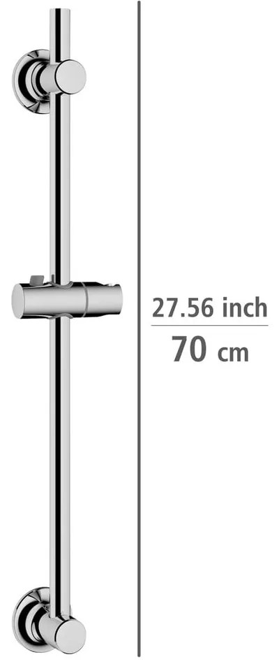 Samodržiaca sprchová tyč z nerezovej ocele v lesklej striebornej farbe 70 cm – Wenko