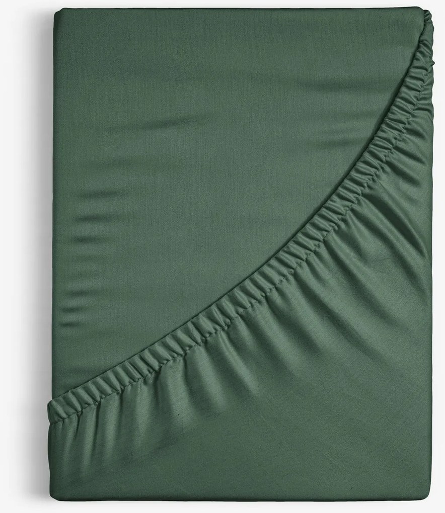 Goldea bavlnená napínacia plachta - tmavo zelená 140 x 200 cm