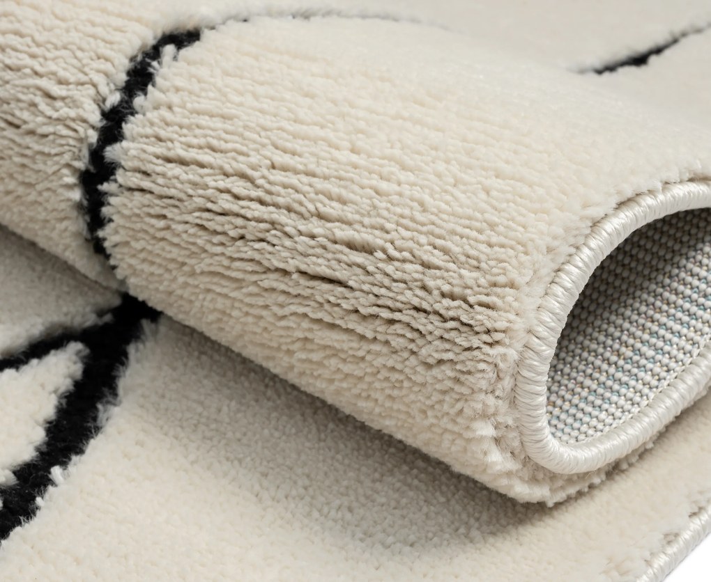 My Flair, Kusový koberec Moroccan Serenity weiß, 160x230, čiernobiela, obývacia izba