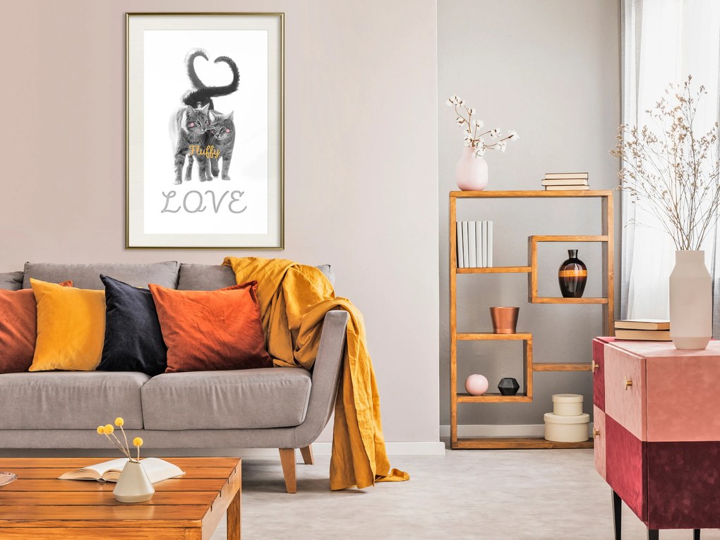 Artgeist Plagát - Fluffy Love [Poster] Veľkosť: 40x60, Verzia: Čierny rám