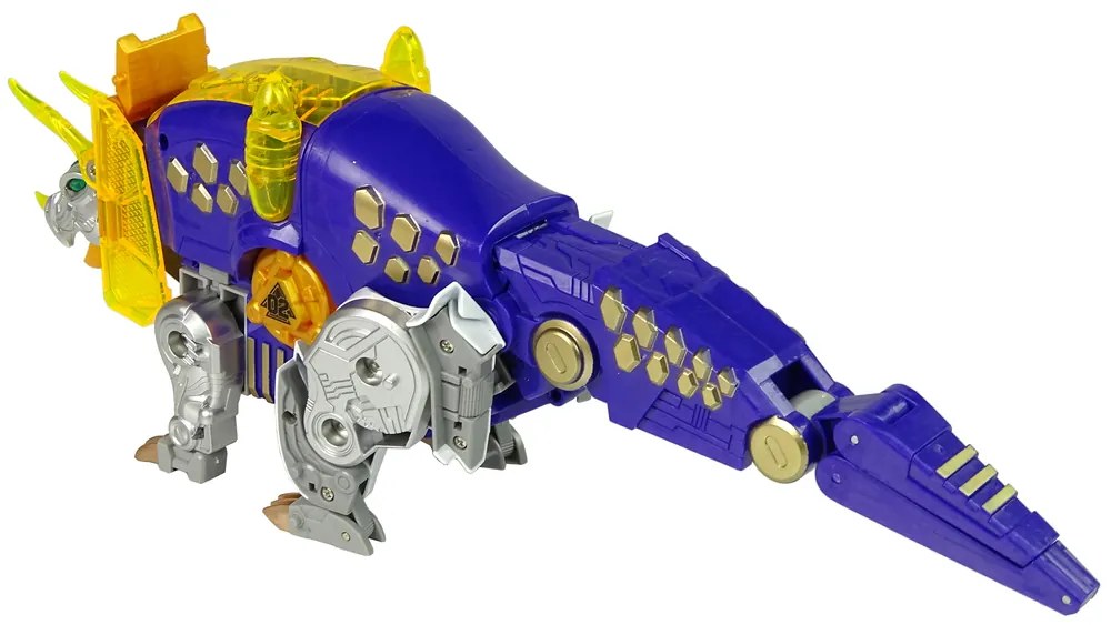 Lean Toys Fialový dinosaurus a zbraň 2v1 - Príslušenstvo