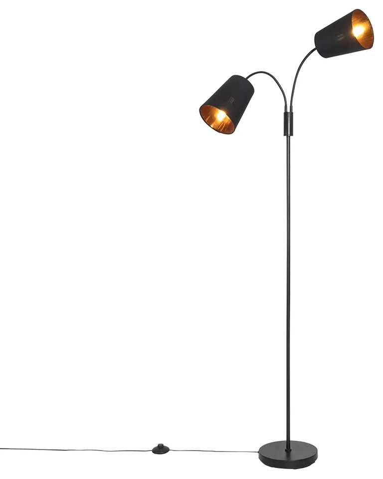 Inteligentná stojaca lampa čierna vrátane 2 Wifi P45 - Carmen