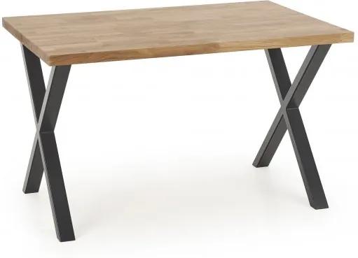Jedálenský stôl APEX masívne dubové drevo / čierna Halmar 120x78 cm