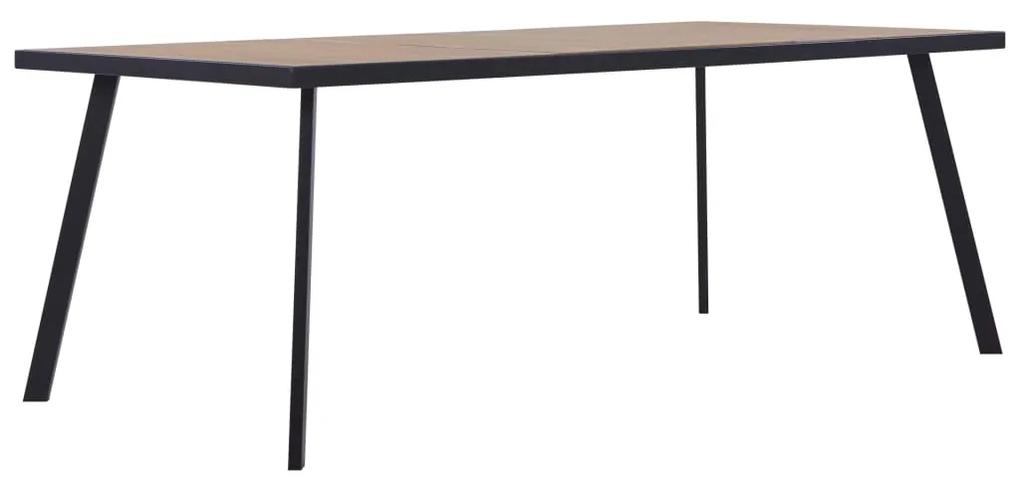vidaXL Jedálenský stôl, svetlé drevo a čierna 180x90x75 cm, MDF
