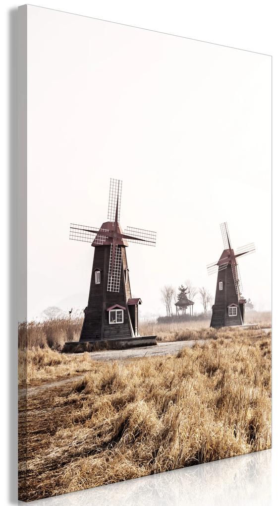 Artgeist Obraz - Wooden Windmill (1 Part) Vertical Veľkosť: 60x90, Verzia: Standard