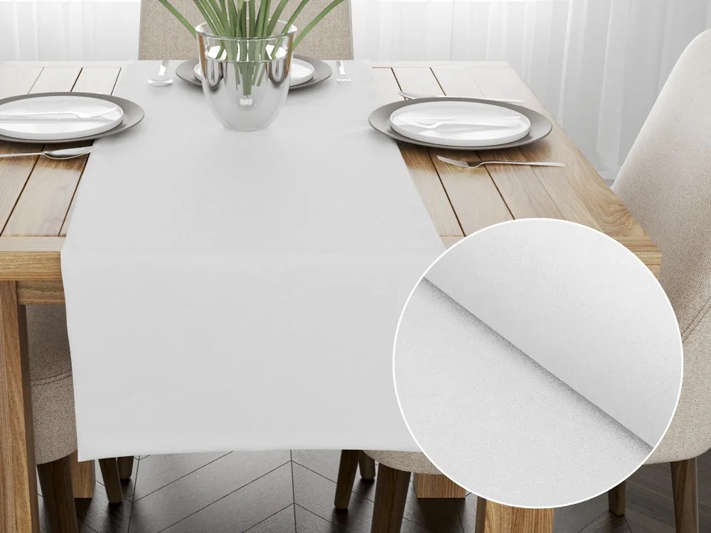 Biante Dekoračný behúň na stôl BKU-112 Dymovo biely 45x160 cm