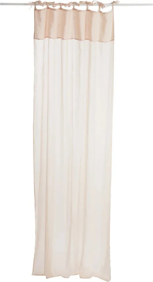 Ružový bavlnený voál / záclona na zaväzovanie - 140 * 290cm