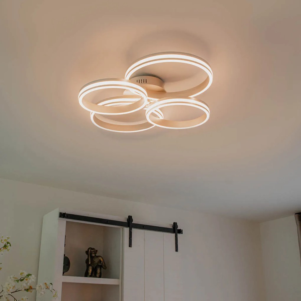 Oceľové stropné svietidlo vrátane LED 3-stupňového stmievača 4-svetlo - Navara