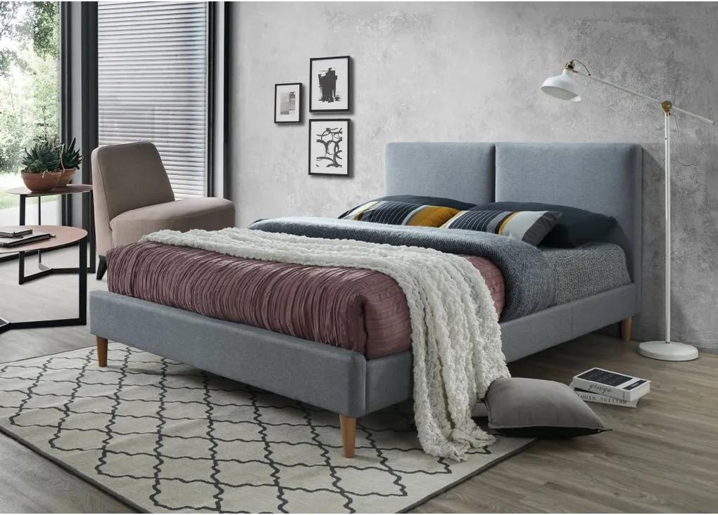 Sivá dvojlôžková posteľ ACOMA 160 x 200 cm Matrac: Matrac COCO MAXI 23 cm