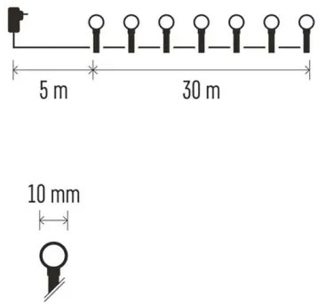 LED Vianočná svetelná reťaz 300xLED/8 funkcií 35m IP44 teplá biela