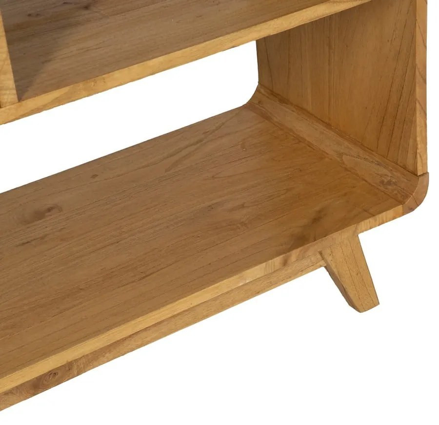 Knižnica z masívu mindi v prírodnej farbe 90x150x40 cm Lysa – Ixia