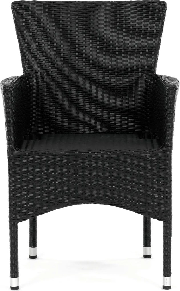 Autronic BONTEC Záhradná stolička, kov, polyratan, čierna, AZC-S2117 BK Farba: Čierna