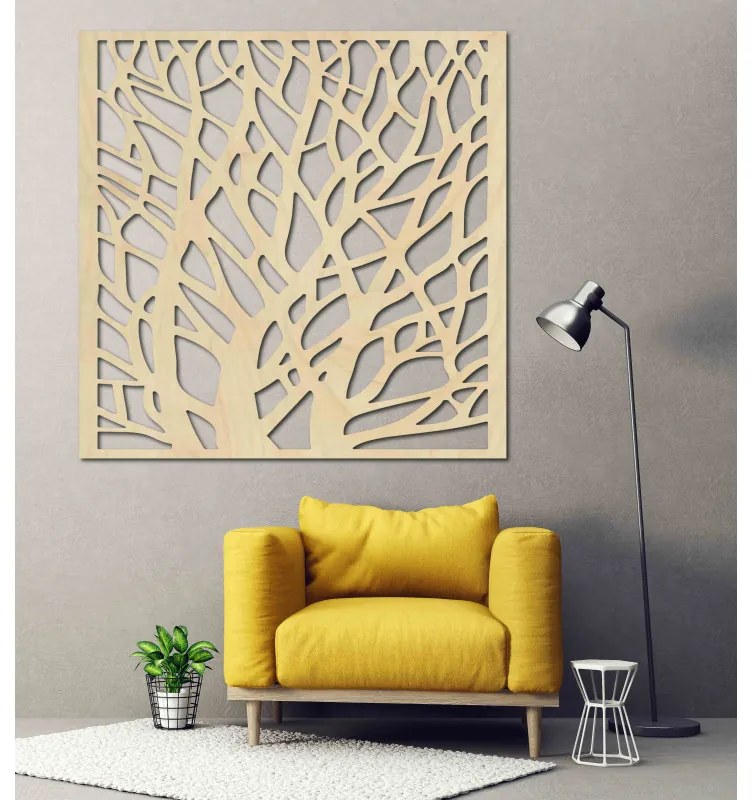 Vyrezávaný Drevený obraz na stenu z preglejky I 3D HODINY PR0265 HEU+