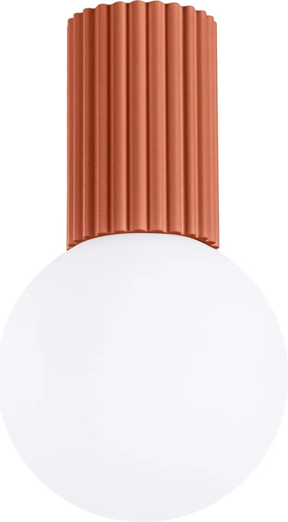 Stropné svietidlo Halo, 1x biele sklenené tienidlo, ro