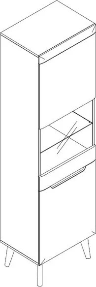 Vysoká vitrína Nordi, dub artisan