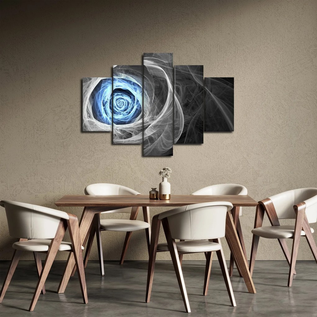 Obraz - Abstraktné ruže modrá (150x105 cm)