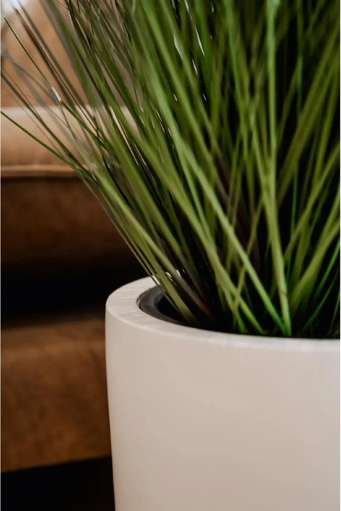 Kvetináč ESCADA, sklolaminát, výška 40 cm, biely mat