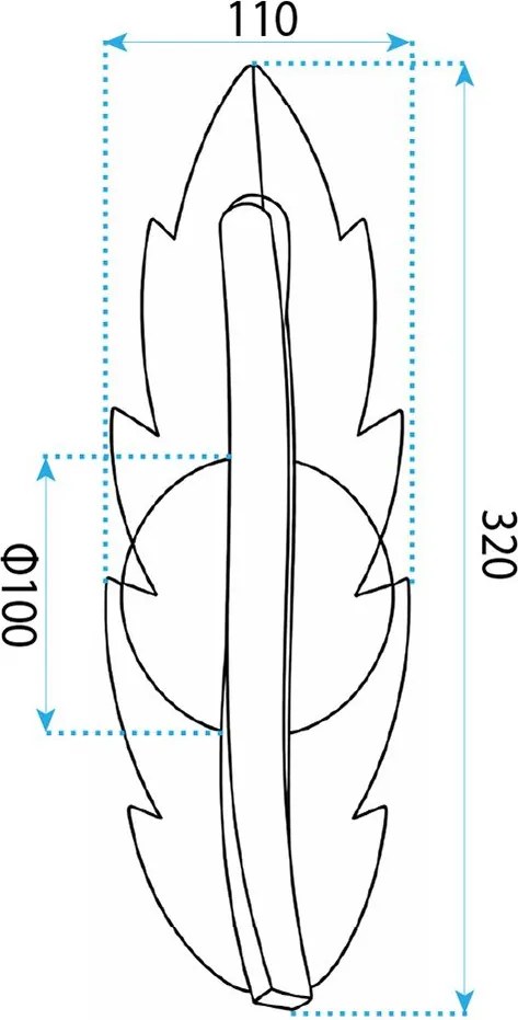 Toolight Toolight, LED nástenné svietidlo, 10W, 4000K, 1000lm, G182-W, zlatá lesklá, OSW-07814