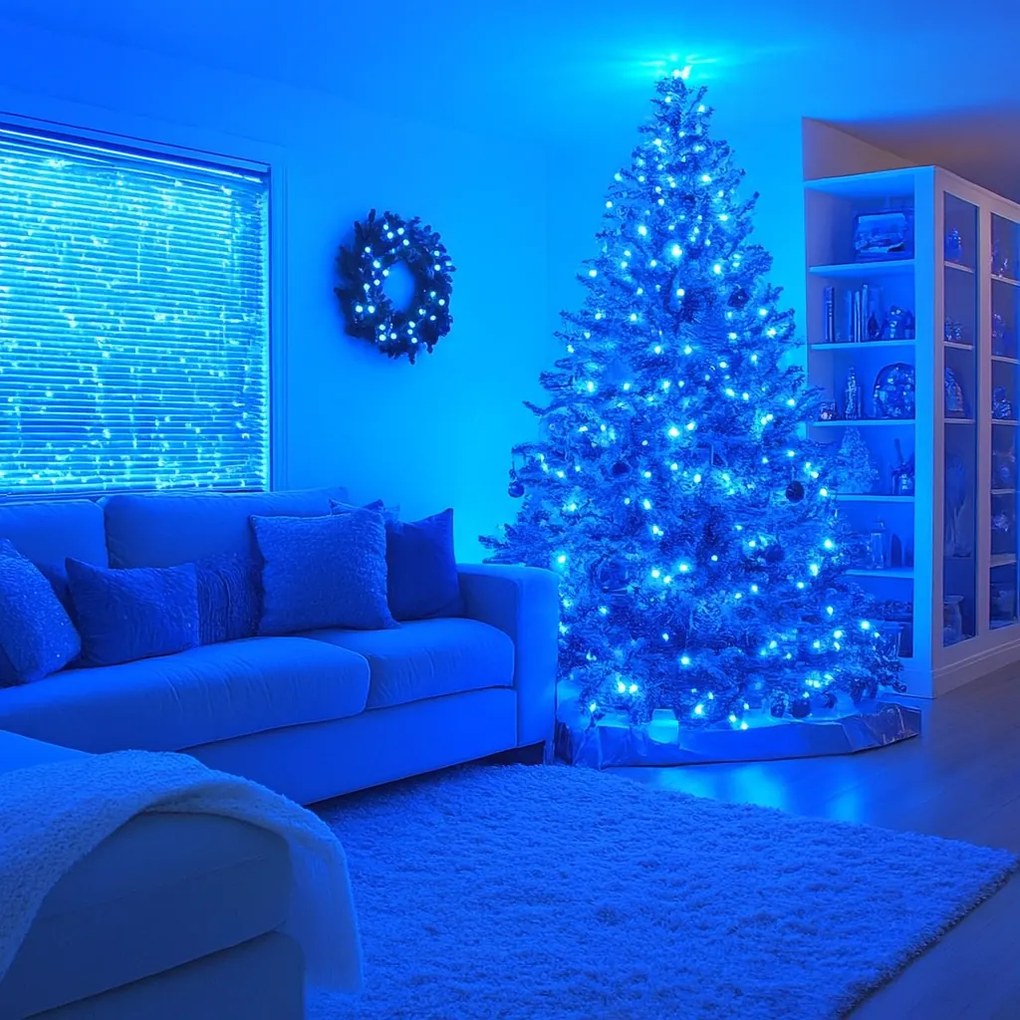 Vianočné svetielka vnútorné modré 300 LED