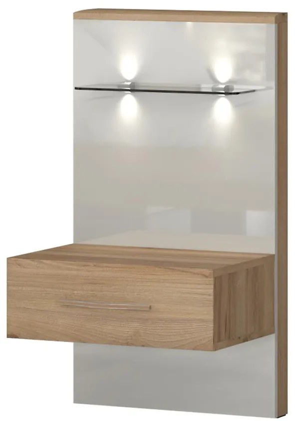 Nočný stolík Gala ns1-r/gl pravá pacific walnut/beig