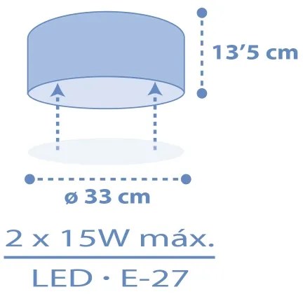 Dalber 42006T - Detské stropné svietidlo COLOR LIGHT 2xE27/15W/230V modrá