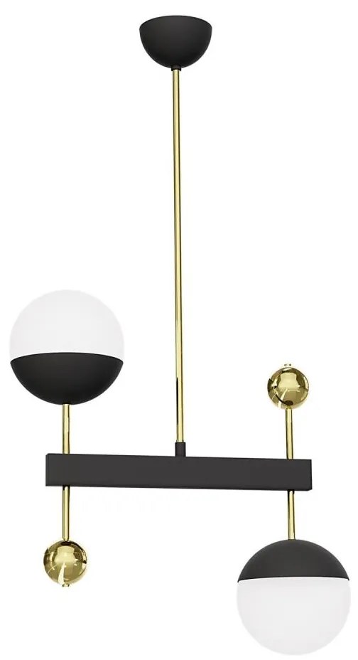 Jupiter 1986 - Luster na tyči DEGO 2xG9/10W/230V čierna/zlatá